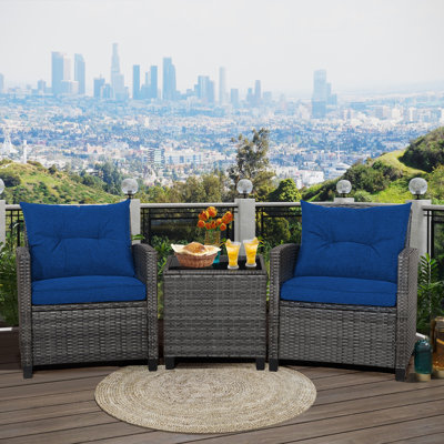 Alonah 2 - Person Patio Conversation Set with Cushions