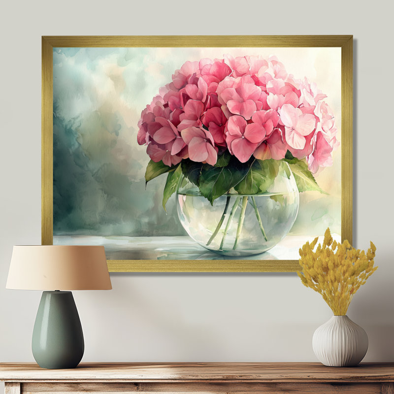 Jacquese - Floral Wall Art, H 12 po x l 20 po, Floater Framed, Doré