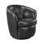 Fauteuil pivotant de luxe, gris fumé, revêtement 100% cuir, base en bois massif et contreplaqué, mousse enveloppée à haute densité, rotation à 360 degrés, mouvement de coussin amovible à fermeture à glissière, sans assemblage-1667372434