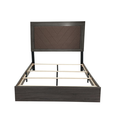 QUEEN BED In Dark Gray Oak (Rustic Accents) -  Red Barrel Studio®, 2988DE90EA114FC4BEEACEAFBB7C9090