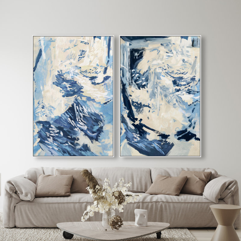 Coastal Feel Set Set by Oliver Gal, 37"H x 55"W, White Floater Frame