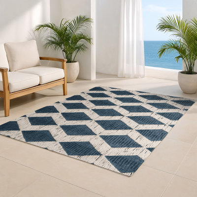 Tapis d'intérieur et d'extérieur à carreaux beige