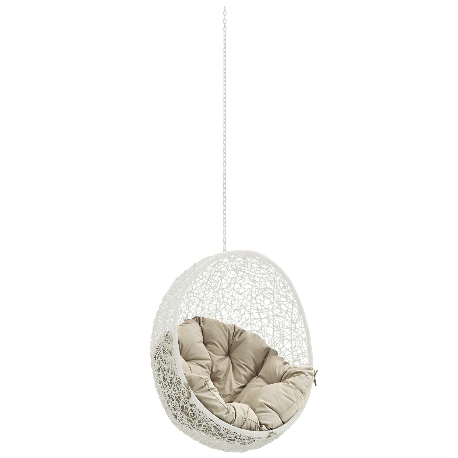 Modway Hide Outdoor Patio Swing Chair Without Stand, White/Beige