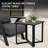 Metal Patio Square Side Table, Weather Resistant Outdoor Aluminum Frame End Table