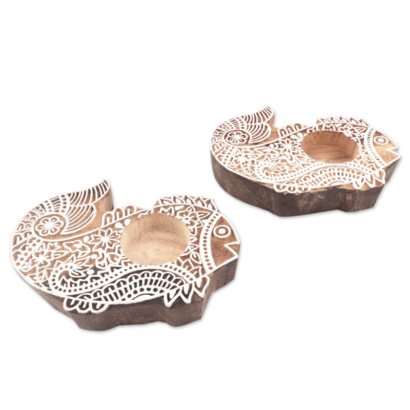 0.9'' H Wood Tabletop Tealight Holder