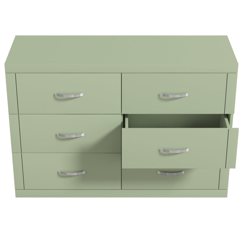 Avigail 6 Drawer 46.45'' W Double Dresser, Green