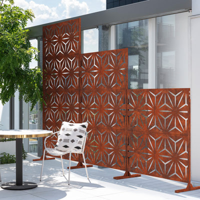 Screen Series 24" H x 45" W Corten Steel Privacy Screen Panel