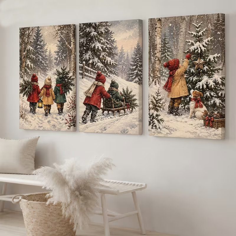 3 Piece Wrapped Canvas Wall Art, 75cm H x 50cm W