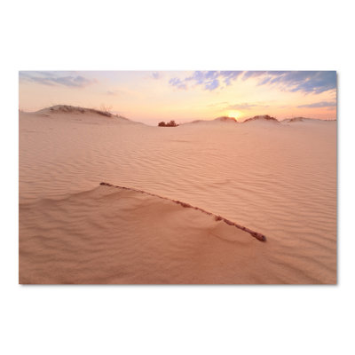 Coucher de soleil sur des dunes de sable - Photographie sur toile