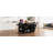 Fluted Kitchen Island With Trash Can Storage Cabinet, Power Outlet, Internal Storage Rack, Rolling Kitchen Islands On 5 Wheels With 3 Drawer, 3 Open Side Racks For 10 Gallon Garbage Bin, Black-724935504