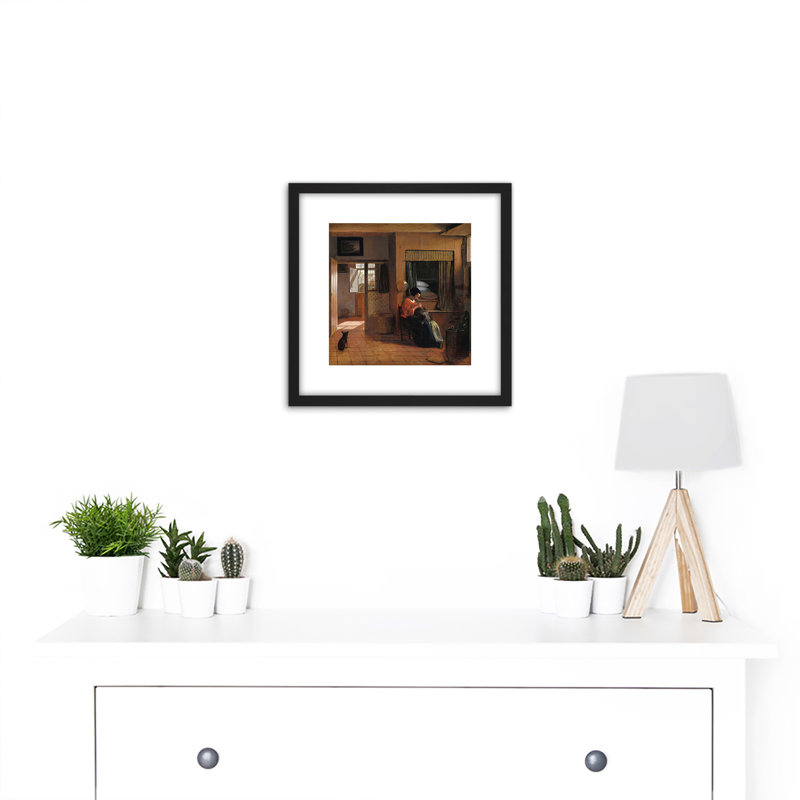 Mother Delousing Her Child'S Hair 1 Piece Single Picture Frame Painting