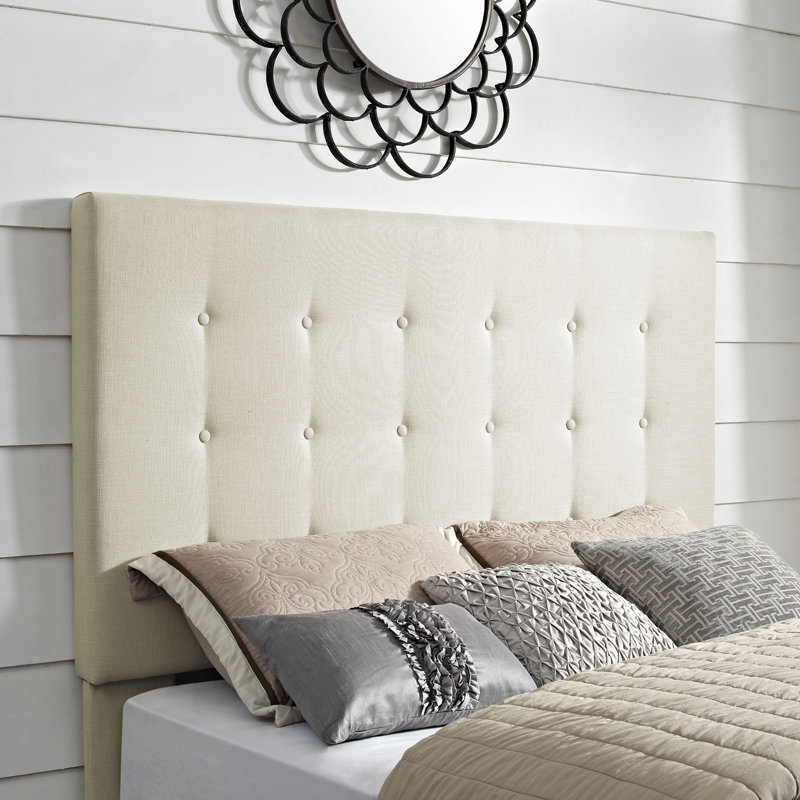 Tête de lit tapissier à panneau Benedict, Double / Grand, Lin crème