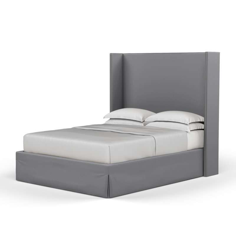 Lit tapissier Kaiser Box, Très grand, Pierre velours moelleux