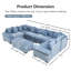 Canapé modulaire en U surdimensionné en U convertible en velours côtelé 6 places avec accoudoir extra large et 1 repose-pieds pour le salon-1222649649