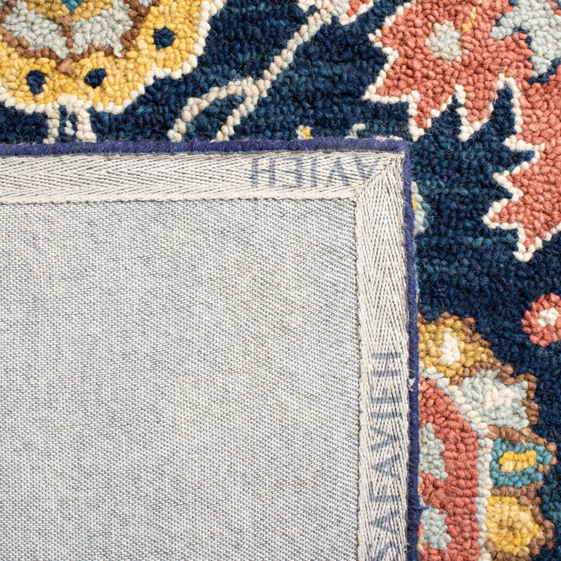Tapis floral en laine touffeté à la main Baumgartner, Rectangle 4 pi x 6 pi