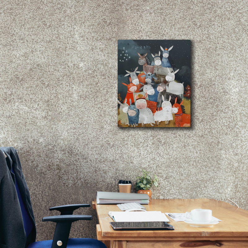  «Pile Of - Donkeys» par Doron David, art mural sur toile, 20 po x 24 po, H 24 po x l 20 po