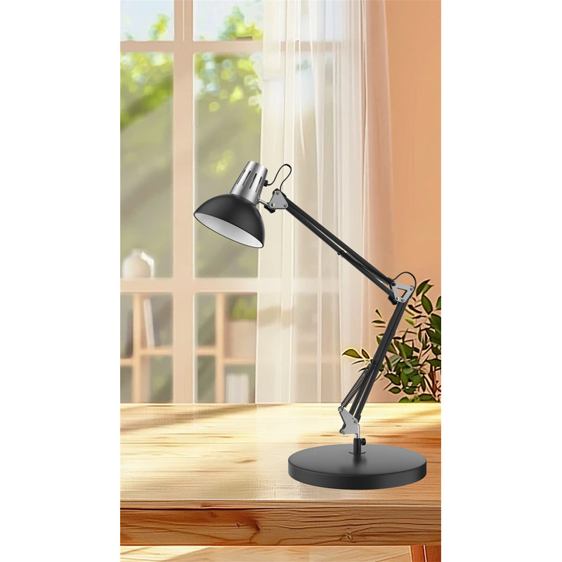 Lampe de bureau réglable en métal, Noir
