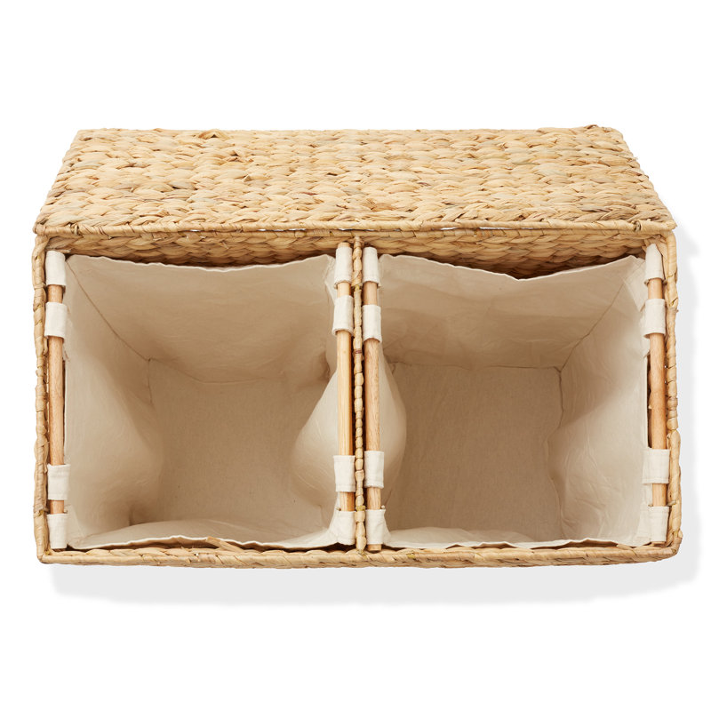Natural Wicker Upright Hamper with Lid, 24" Tall