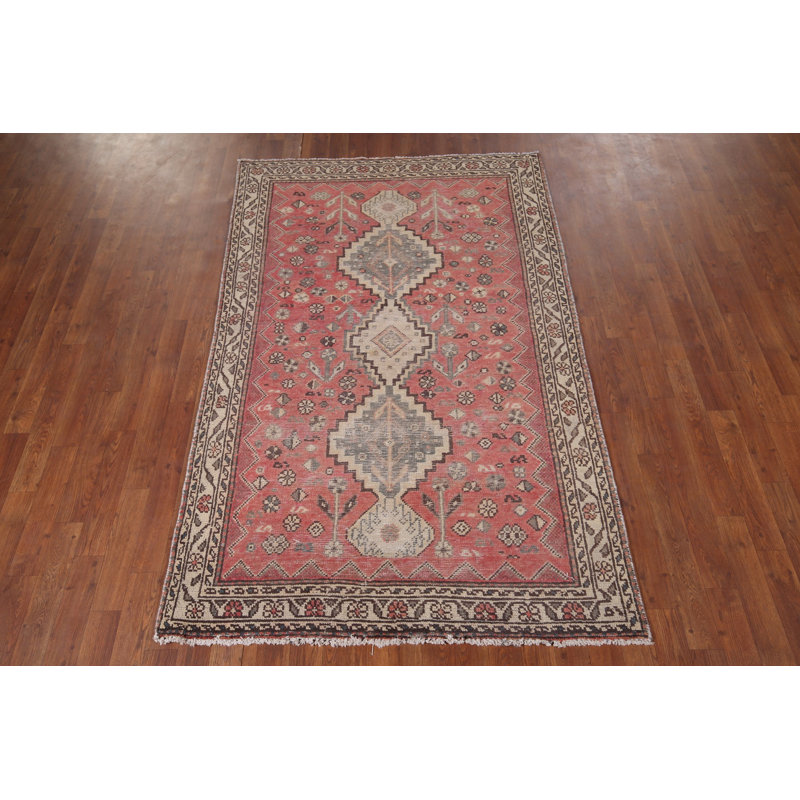 Tapis tribal rose délavé 4 x 7