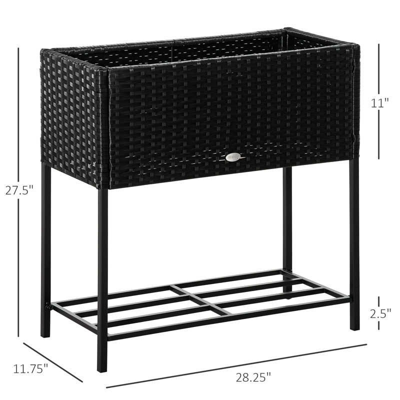 Elevated Garden Bed With Appearance, , For Gardening Lovers, Black, Tool Storage Available Plant Holder, Different Settings, Supply