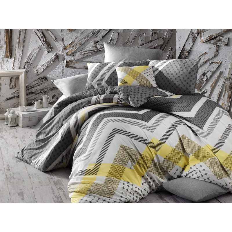 Ensemble de housse de couette en mélange de coton Ciccarelli, Housse de couette double + 3 pièces supplémentai