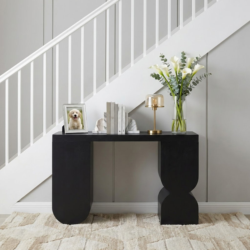 Console rectangulaire moderne en bois de manguier pour le vestibule - 46,5 po