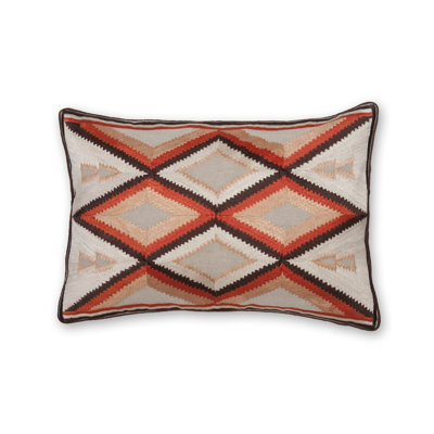 Arrow Embroidered Feather Down Fill Pillow Cover with Insert