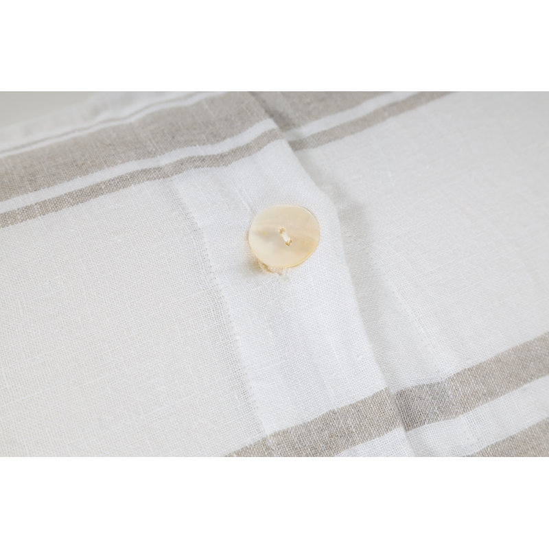 Jackson 100% Linen Buttons Sham, King, White/Natural