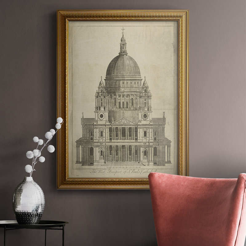 Cathédrale Saint-Paul, toile encadrée de qualité supérieure - prête à être accrochée, L 16 po x H 20 po