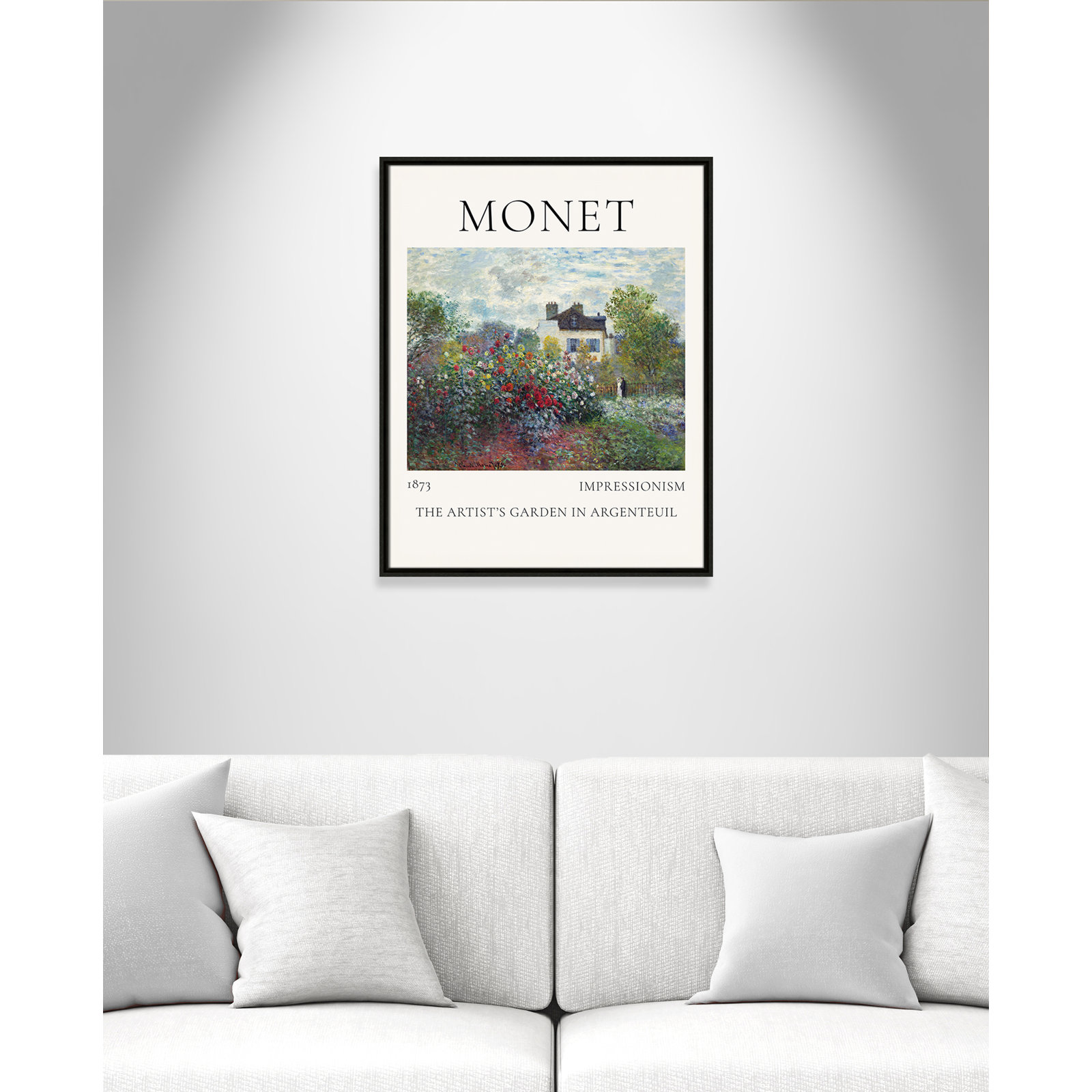 Rocchetto "Artists Garden in Argenteuil" Print, Espresso Floater Frame, No, 29.5" H x 23.5" W x 2" D