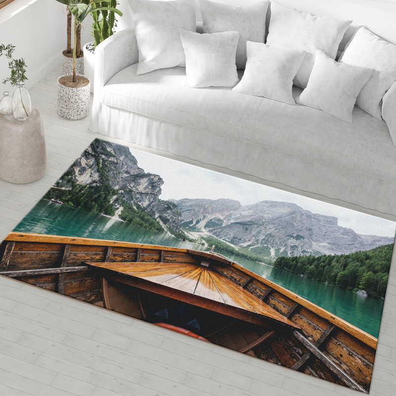 Beautiful Soft Non Woven Printed Rug Featuring a Delicate Intricate Floral Design for a Unique Addition to Your Home Decor