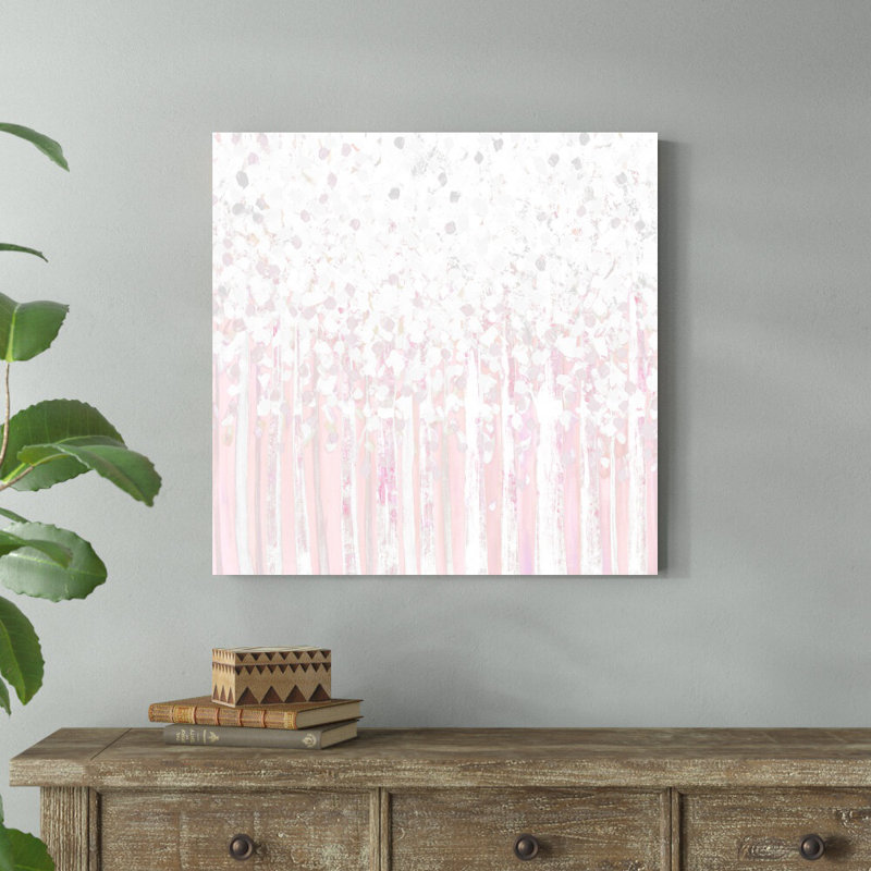 «Blush Trees», reproduction d'art sur toile tendue, H 30 po x l 30 po, Imprimé à cadre doré, Non