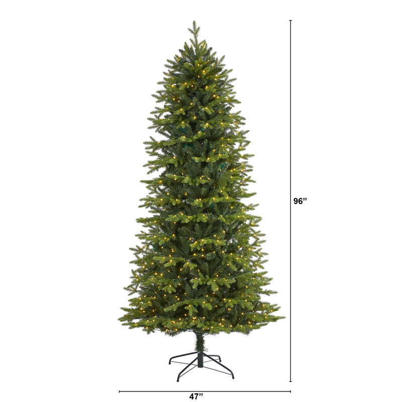 Lighted Artificial Fir Christmas Tree, 8' H