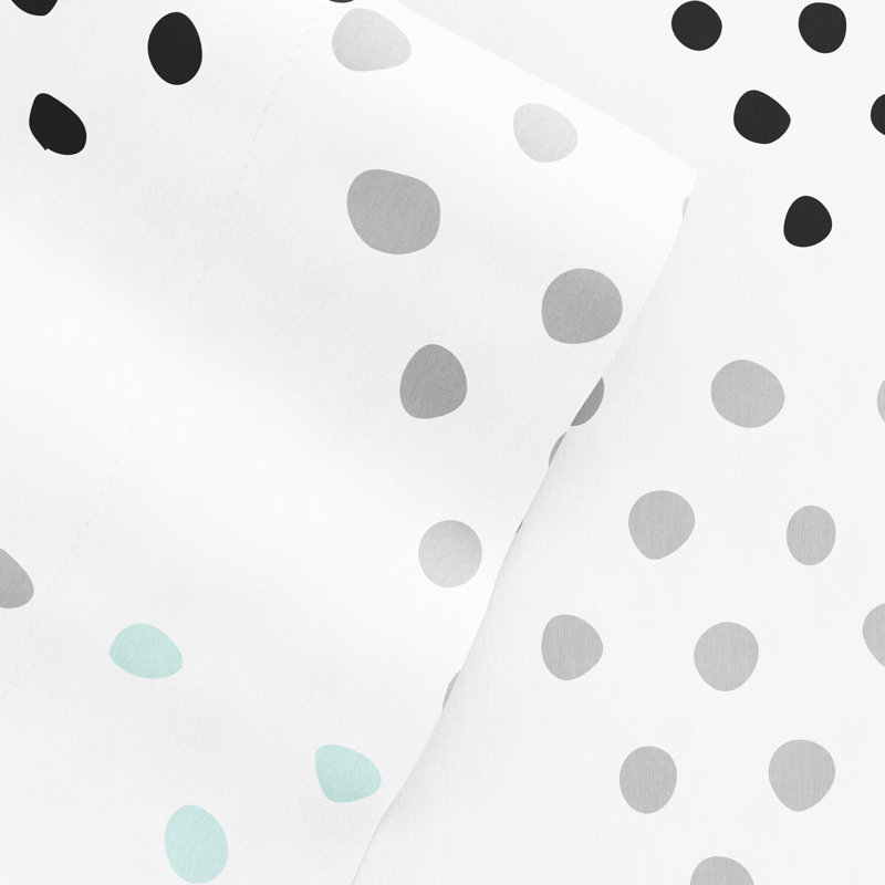 Classic Patterns Soft Sheet Set, King Sheet Set with 2 Pillowcases, Polka Dots 1