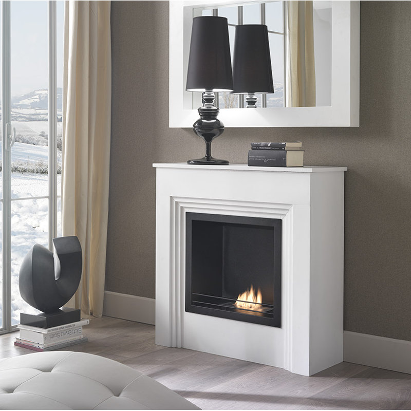 Isabel Belfry Heating 96cm W White Bio-Ethanol Fireplace with 6.7 BTU