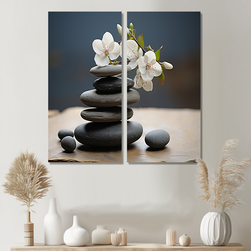 Art mural moderne sur toile Zen, H 32 po x l 32 po, Toile tendue, Ne s’applique pas