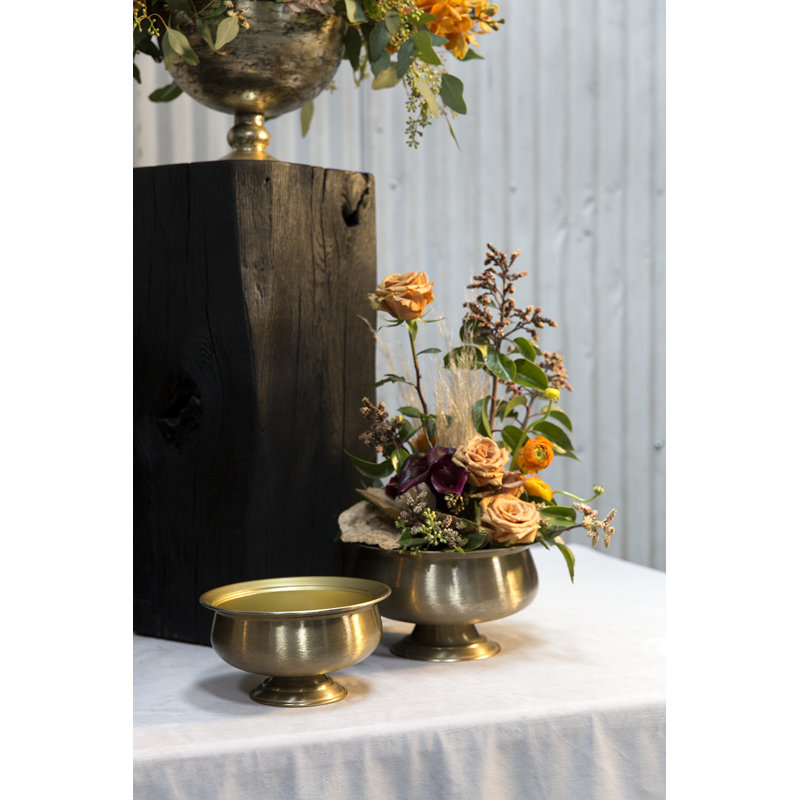Gola Handmade Metal Table Vase, 5.75" H x 9.75" W x 9.75" D