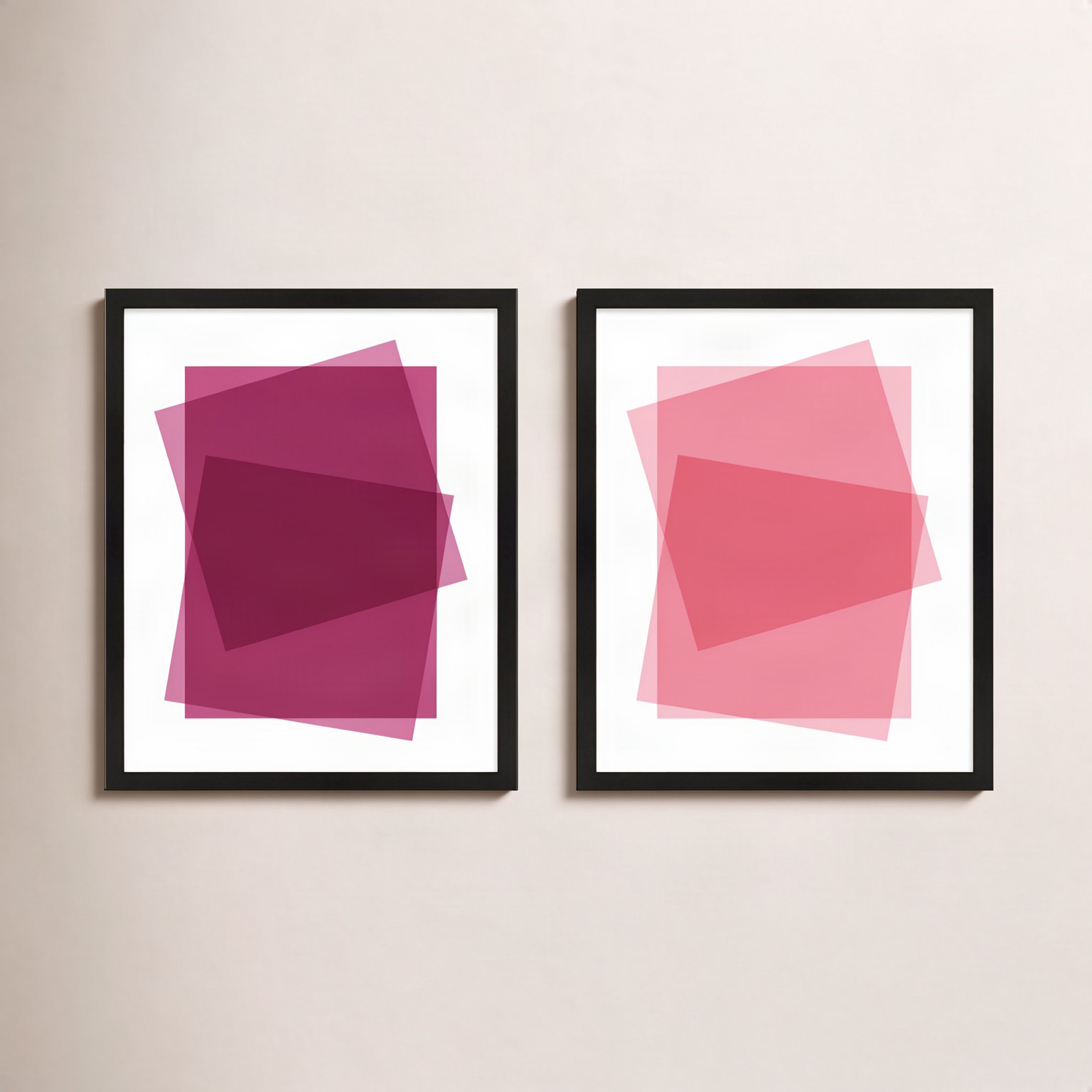 Claret & Pink Kami by Jacques Pilon, Black Framed Paper, 50" H x 40" W