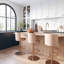 Upholstered Adjustable Height Counter Stool with Metal Frame