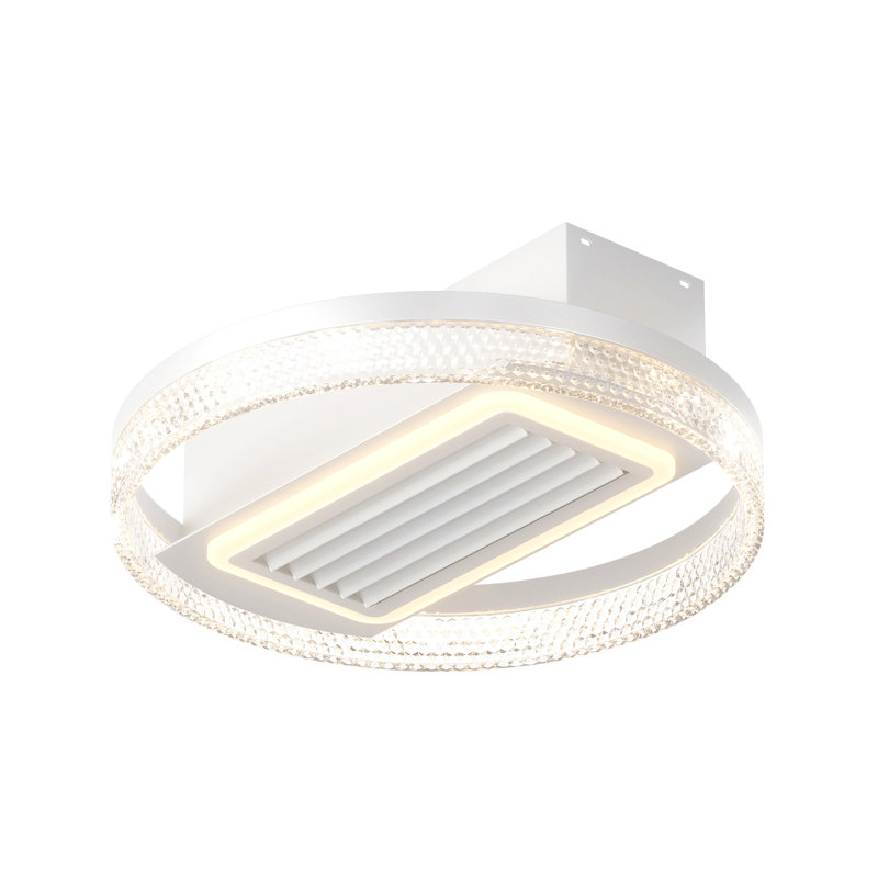Ventilateur de plafond moderne sans feuille de 20 pouces avec moteur réversible amovible et lavable à télécommande, Noir