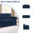 3 Piece Stretch Jacquard Couch Cover, Sofa Slipcover for 2 Cushion Couch, Machine Washable Furniture Protector(Loveseat, Navy)-1232154970