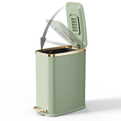 Petite poubelle de salle de bain avec couvercle à fermeture douce 5L, poubelle à pédale en acier inoxydable 1,3 gallons Poubelle mince pour bureau, chambre à coucher, toilette, salle de séjour