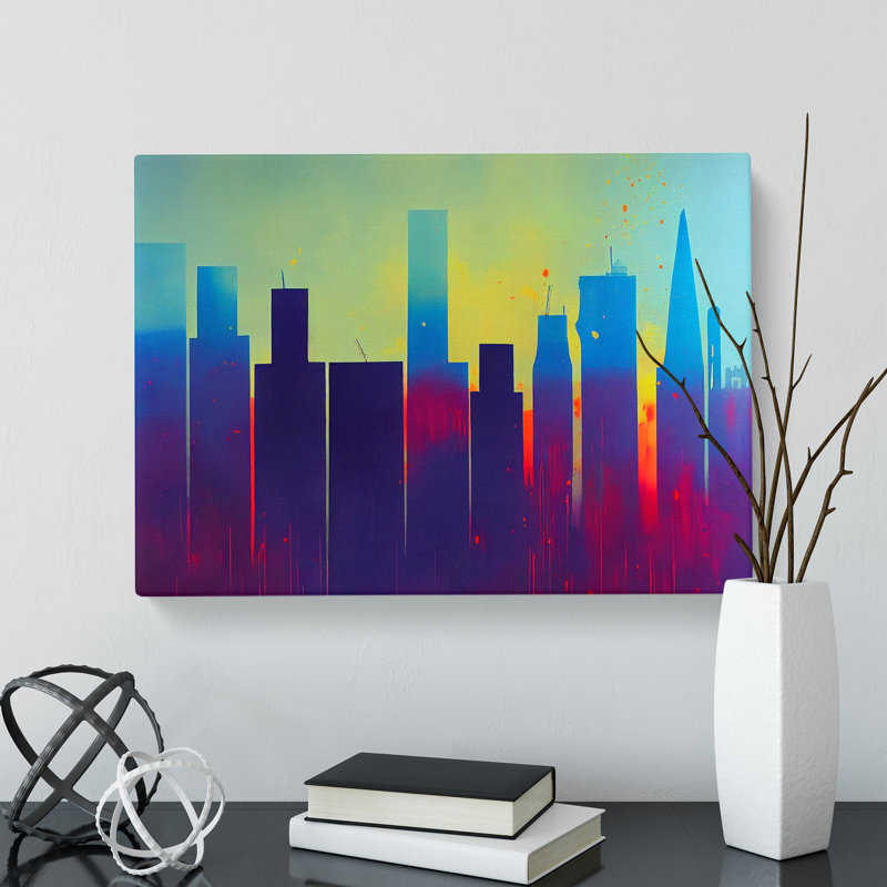 City Skyline Splash Vol.3 Abstract - Wrapped Canvas Print, 35cm H x 50cm W x 3cm D