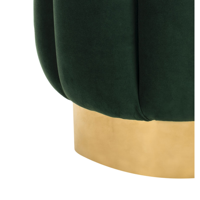 Maxine Round Ottoman, Emerald Velvet
