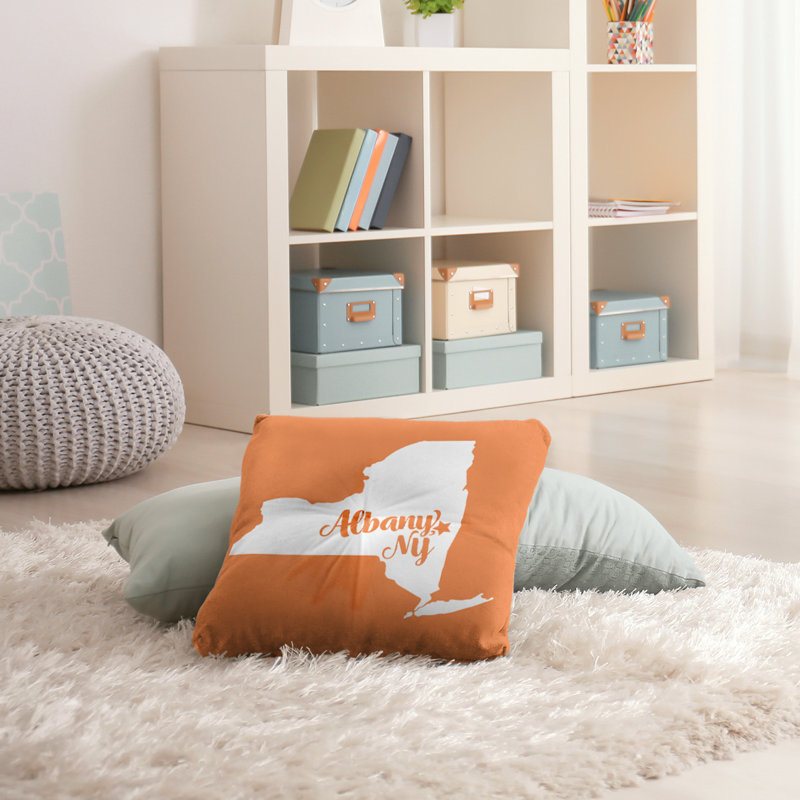 Coussin de plancher touffeté, 26 po x 26 po, Orange, Rochester