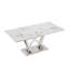 Table de salle à manger pour 6 personnes, table de salle à manger rectangulaire 70 po avec base en acier inoxydable à finition miroir-740946027-740946028