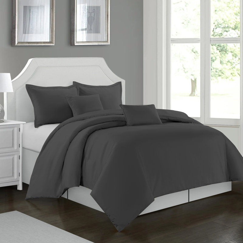 Cathyjo Super Soft Microfibre Reversible 200 TC Plain Duvet Cover Set with Cases, Double Duvet Cover + 2 Standard Pillowcases