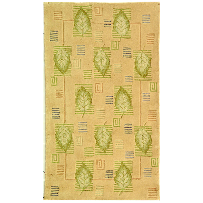 Berkeley Beige Hand Hooked Wool Floral Rug