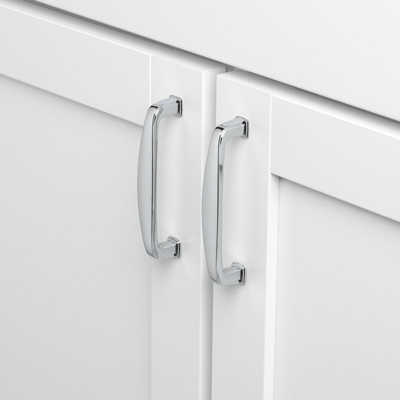 Ensemble de poignées à barre centrale 3 3/4 "Deco, Chrome poli