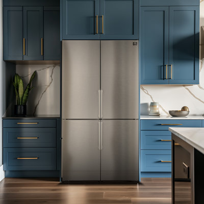 Guardia 46.8-Inch Side-by-Side Bottom Freezer Refrigerator Stainless Steel, 21.6 cu.ft.